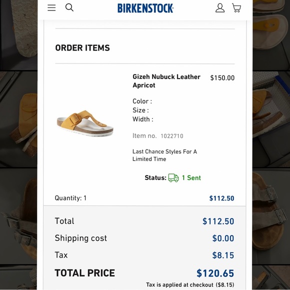 Birkenstock Gizeh Nubuck Leather in Apricot size 37 - Picture 9 of 10